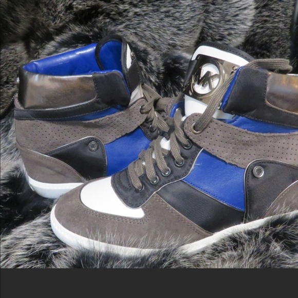 MICHAEL KORS NIKKO WEDGE HIGH TOP SNEAKERS 8.5 - Picture 3 of 5